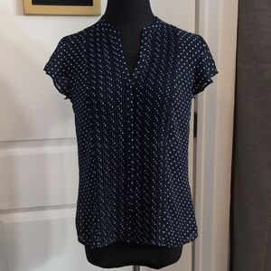 Navy Polka Dot Women's Top